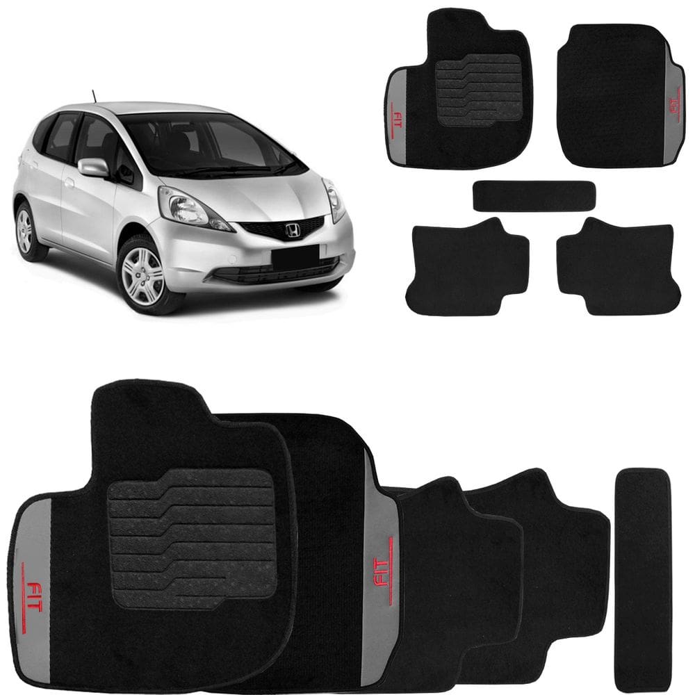 Jogo de Tapete Carpete New Fit 2015 a 2021 Preto 5 Peças