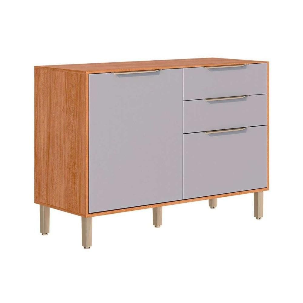 Balcão de Cozinha c/ Tampo Esplêndida c/ 2 Portas e 2 Gavetas 120cm Cinamomo/Platina - MGM