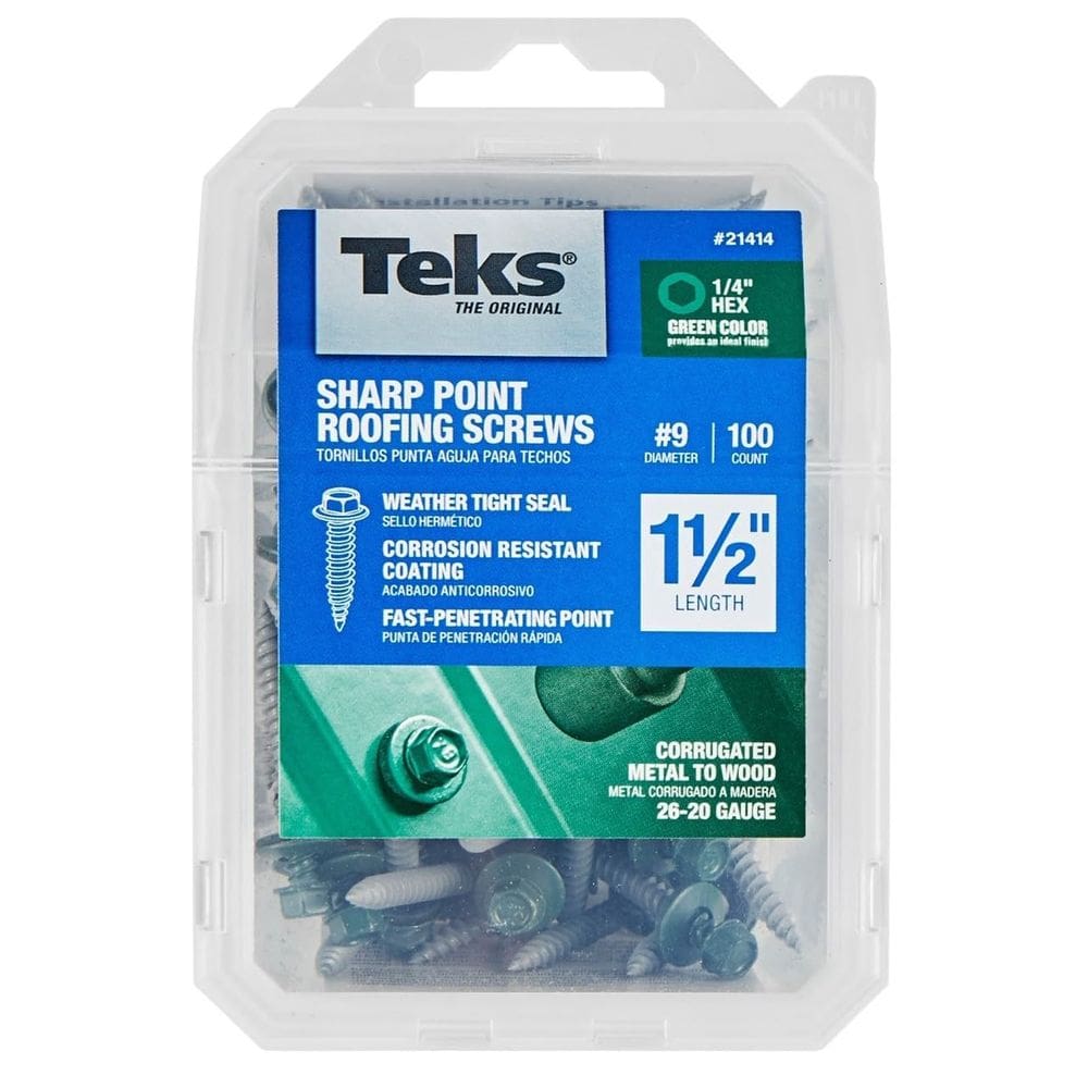 Parafusos TEKS 9 x 3,8 cm Green Roofing 100CT