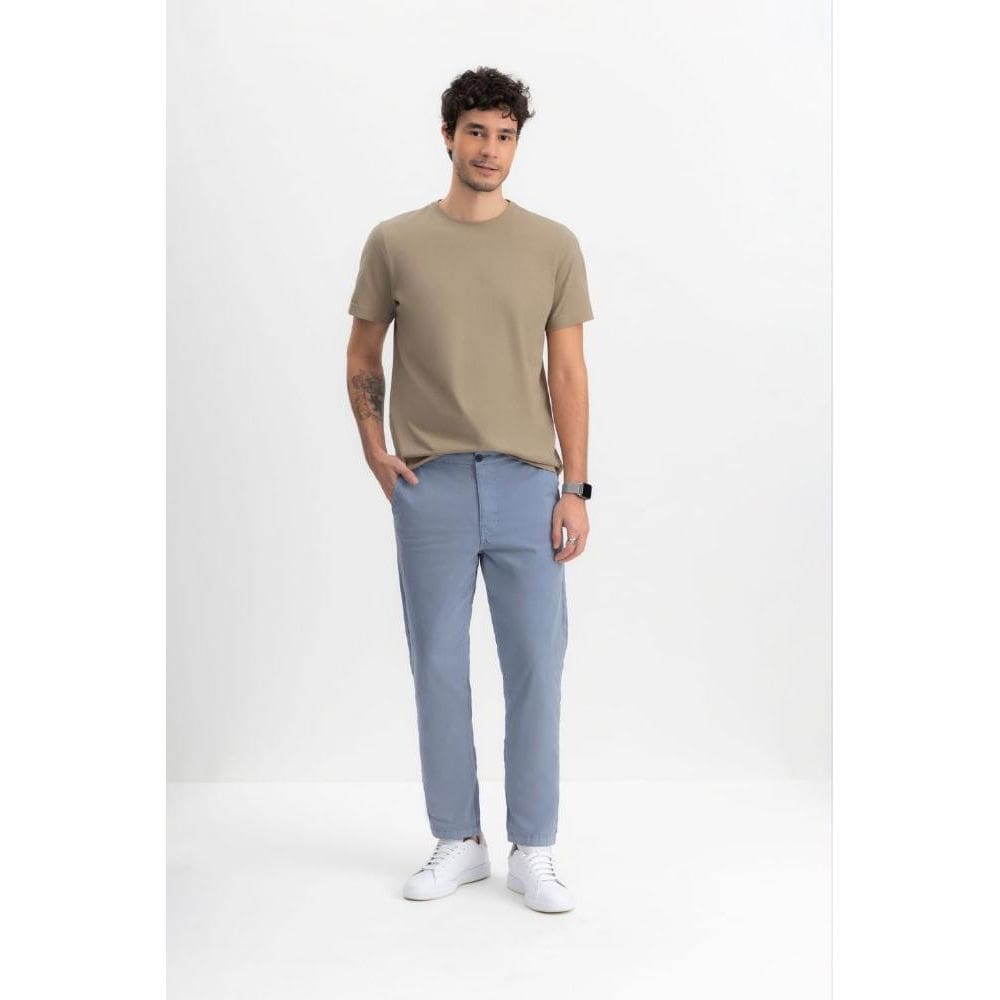 Calça Masculina Em Sarja Essendi Azul Escuro
