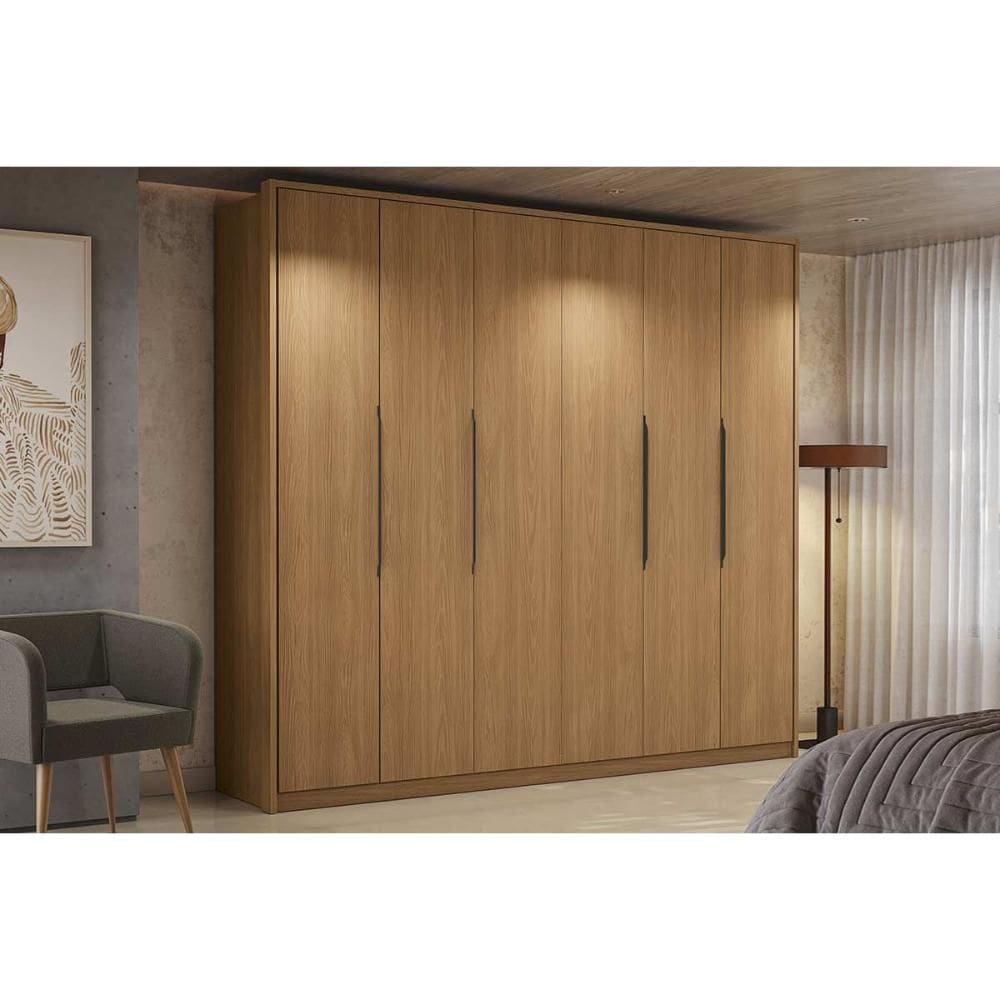 Guarda Roupa Casal 6 Portas e 4 Gavetas T581 Canela - Kappesberg