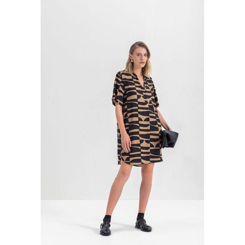 Vestido Feminino Viscose Essendi Camel Médio