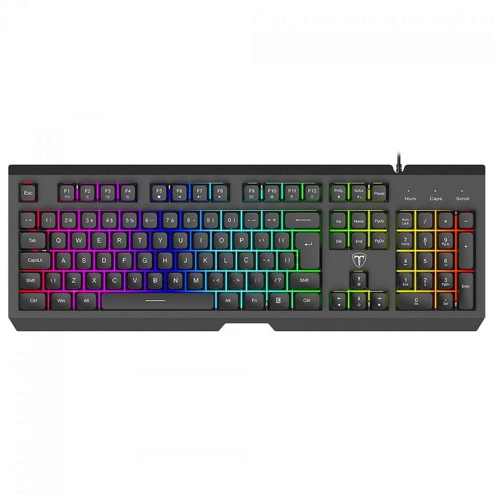 Teclado Gamer T-Dagger Nova, RGB, Membrana, Full Size, ABNT2, Preto