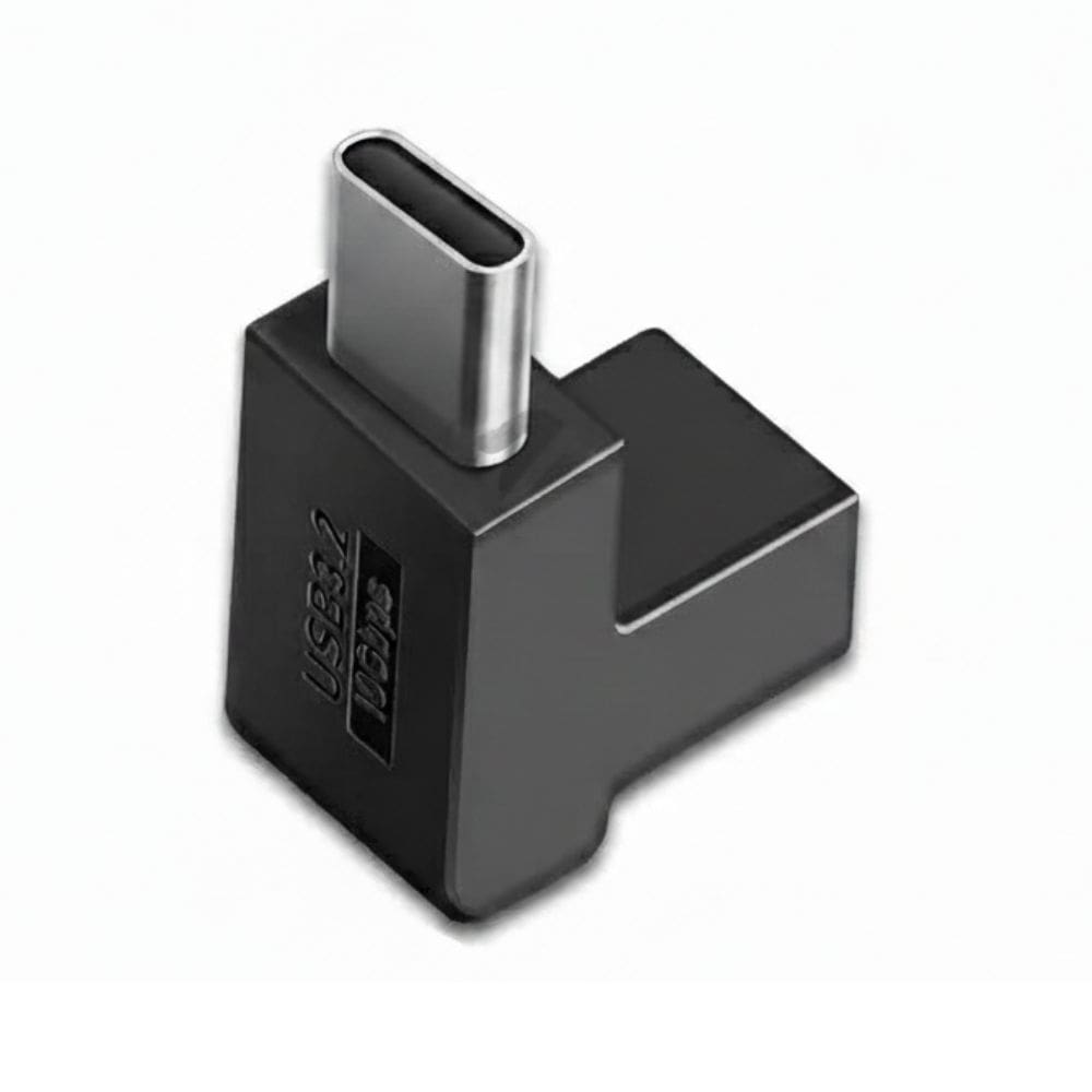 Adaptador Tipo C Macho p/ Tipo C Fêmea 90° Angular