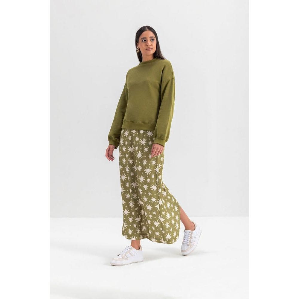 Saia Feminina Viscose Essendi Verde Médio