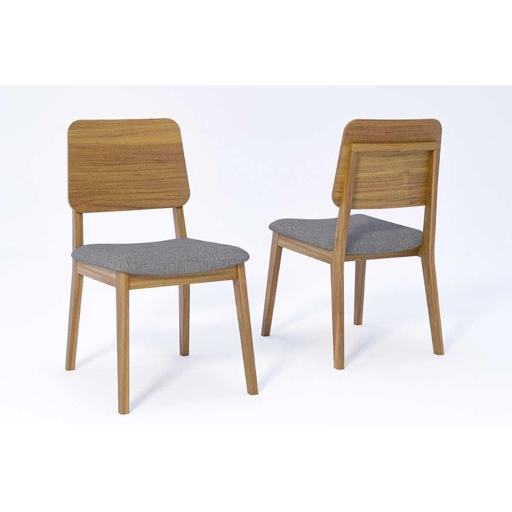 Cadeira Sala de Jantar Ipe Kit 2 Un Carvalho/Linho Grafite - Cimol