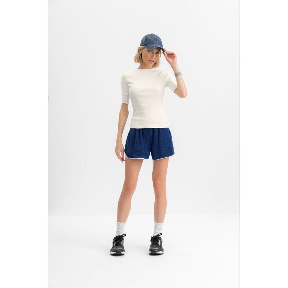 Shorts Feminino Atoalhado Essendi Azul Escuro