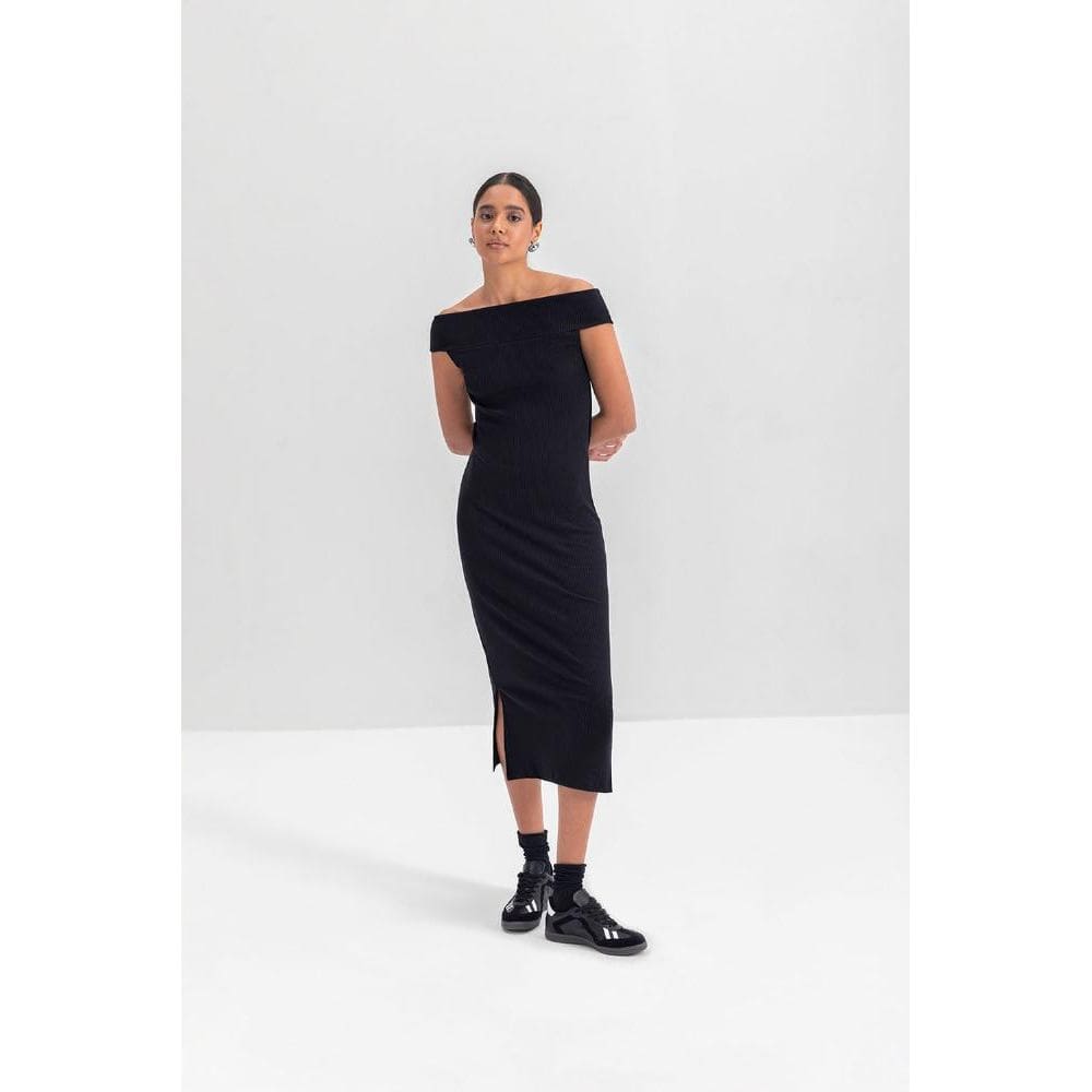 Vestido Feminino Em Ribana Essendi Preto