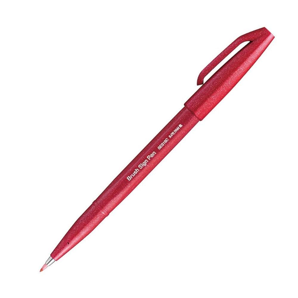 Caneta hidrográfica Brush Sign Pen Vermelha - Pentel