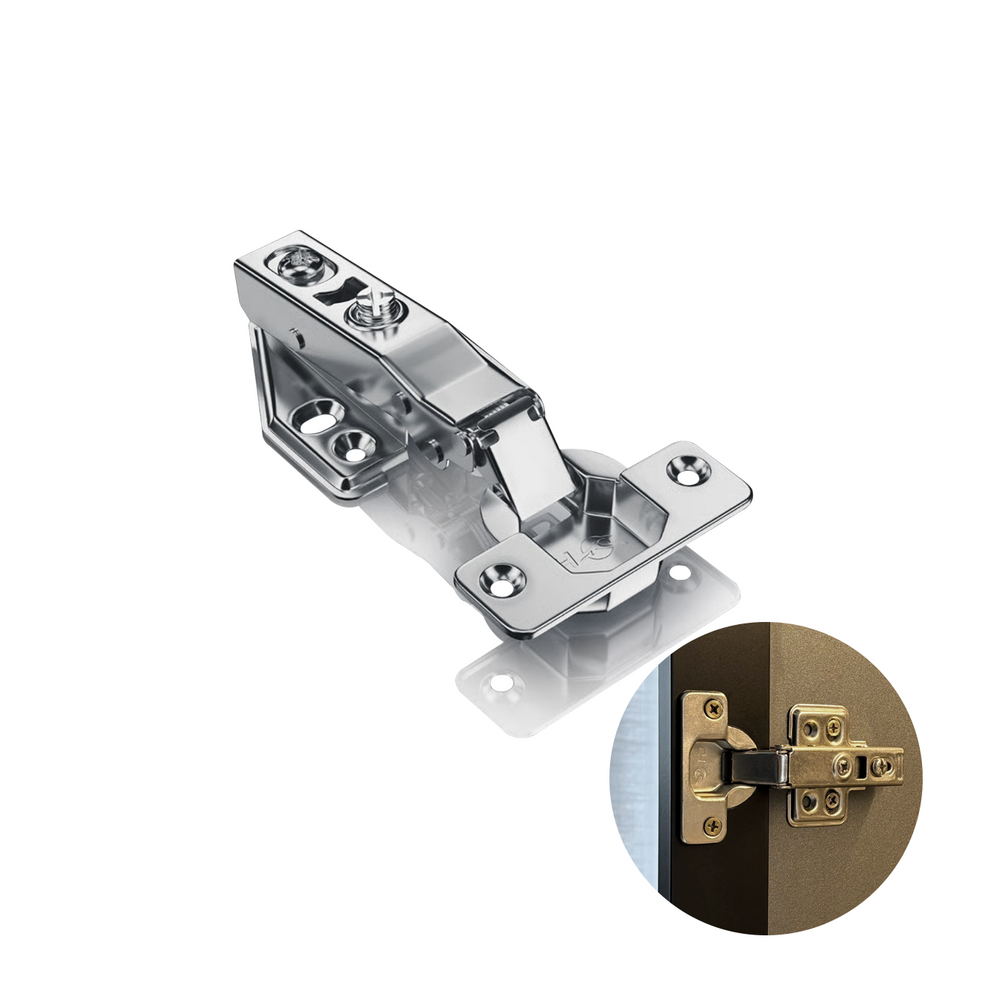Dobradica 35mm Pistão Calço Fixo Inox Reta