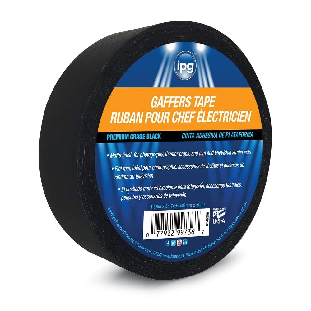 Fita adesiva IPG Gaffers 4,8 cm x 50 m preta fosca