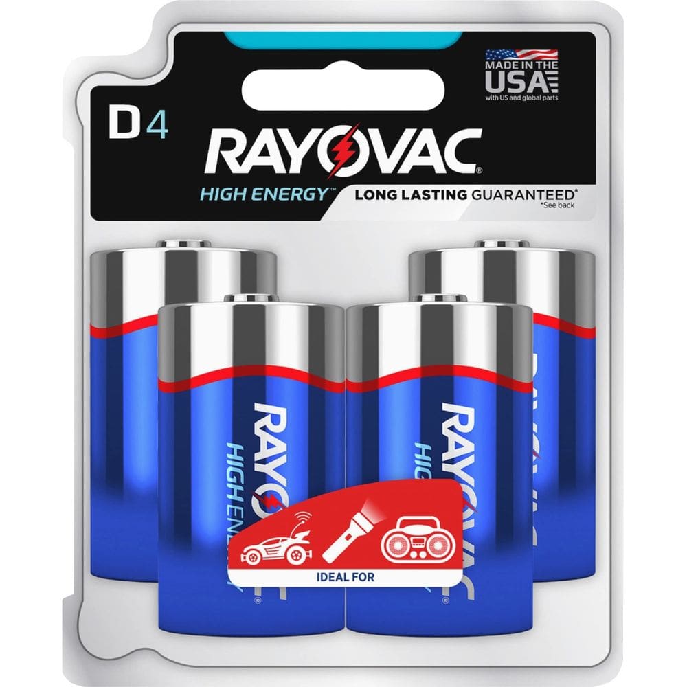 Bateria Rayovac RAY8134TK Alcalina D, pacote com 4