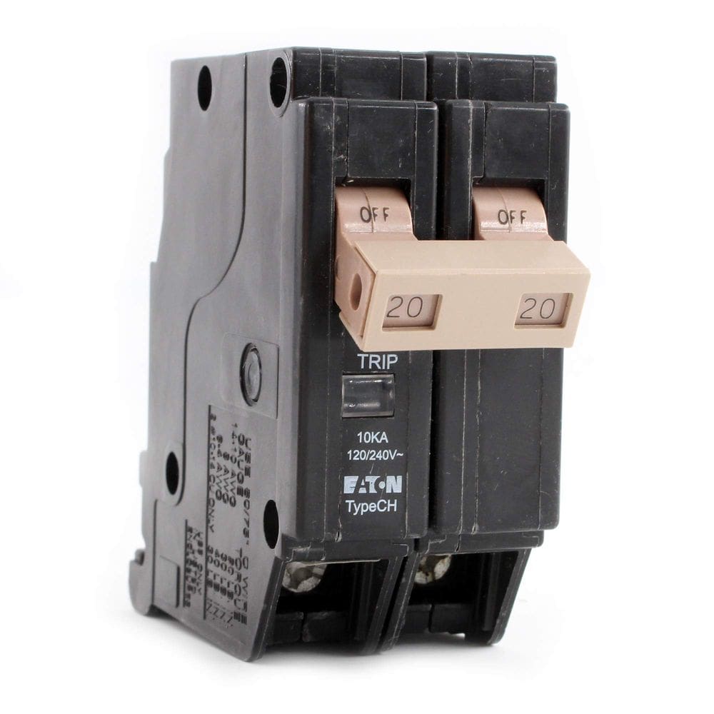 Disjuntor Eaton CHF220 Série 20A de Pólo Duplo Preto