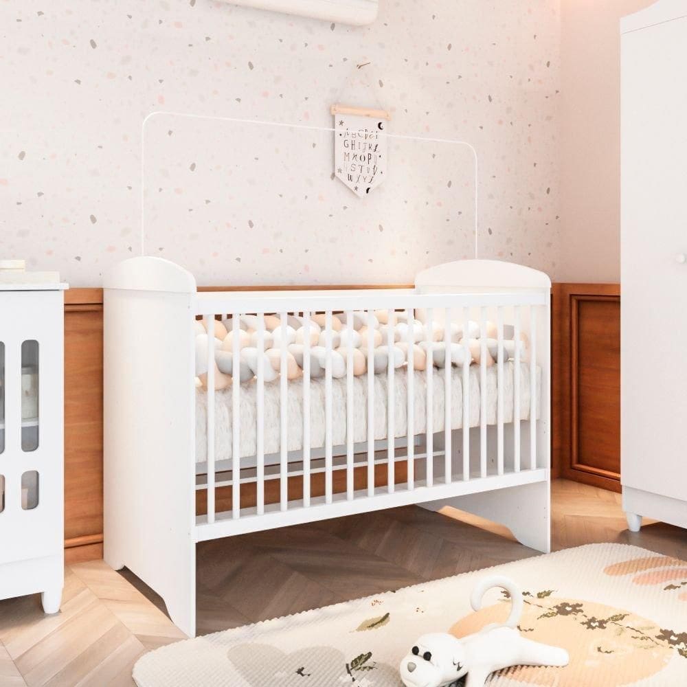 Berço 3 em 1 100% Mdf 76cm X 100cm Eloá Branco