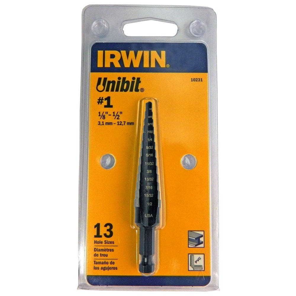 Broca de degrau IRWIN Tools Haste 1/4 de polegada a 1/2 polegada