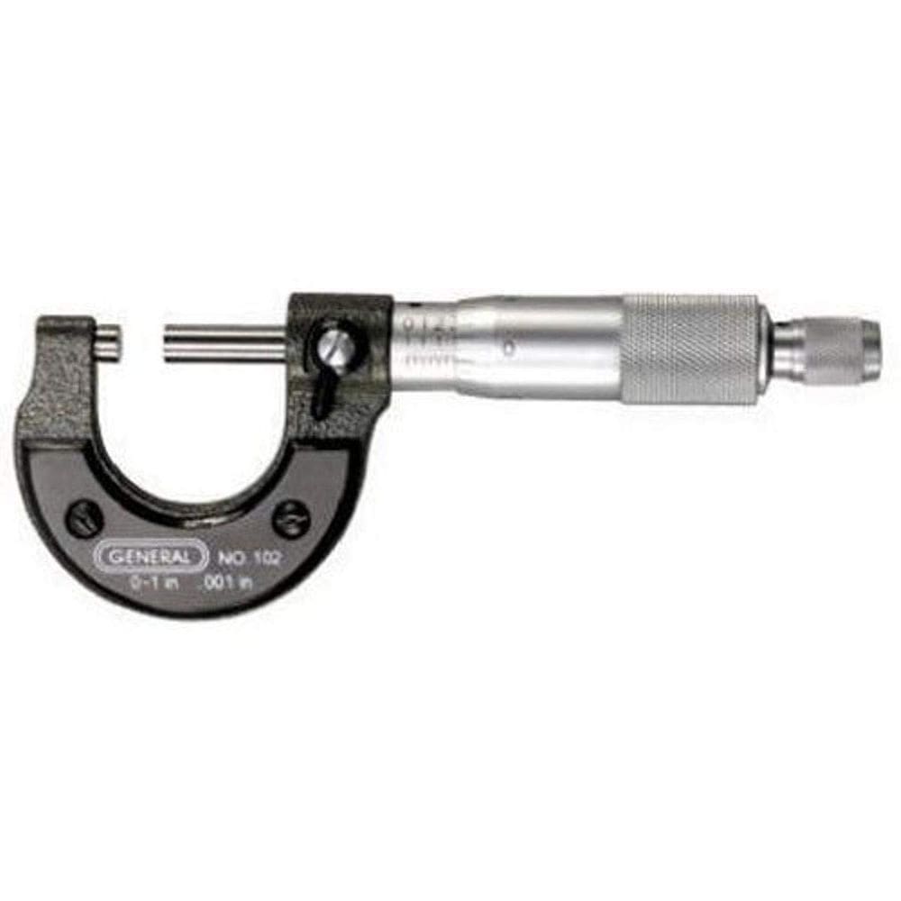 Micrômetro General Tools 102 0-1 polegadas, 0,001 polegadas, grau