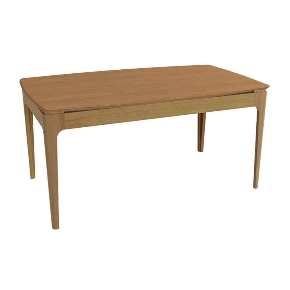 Mesa de Sala Jantar Mira Madeira Maciça c/ Tampo Madeirado 170x90cm Carvalho/Canela - Kappesberg