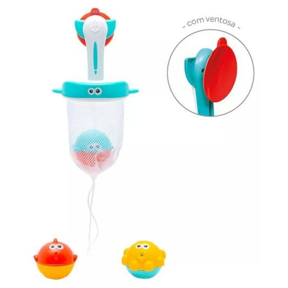 Brinquedo Cestinha De Banho Crianças Com 3 Animais