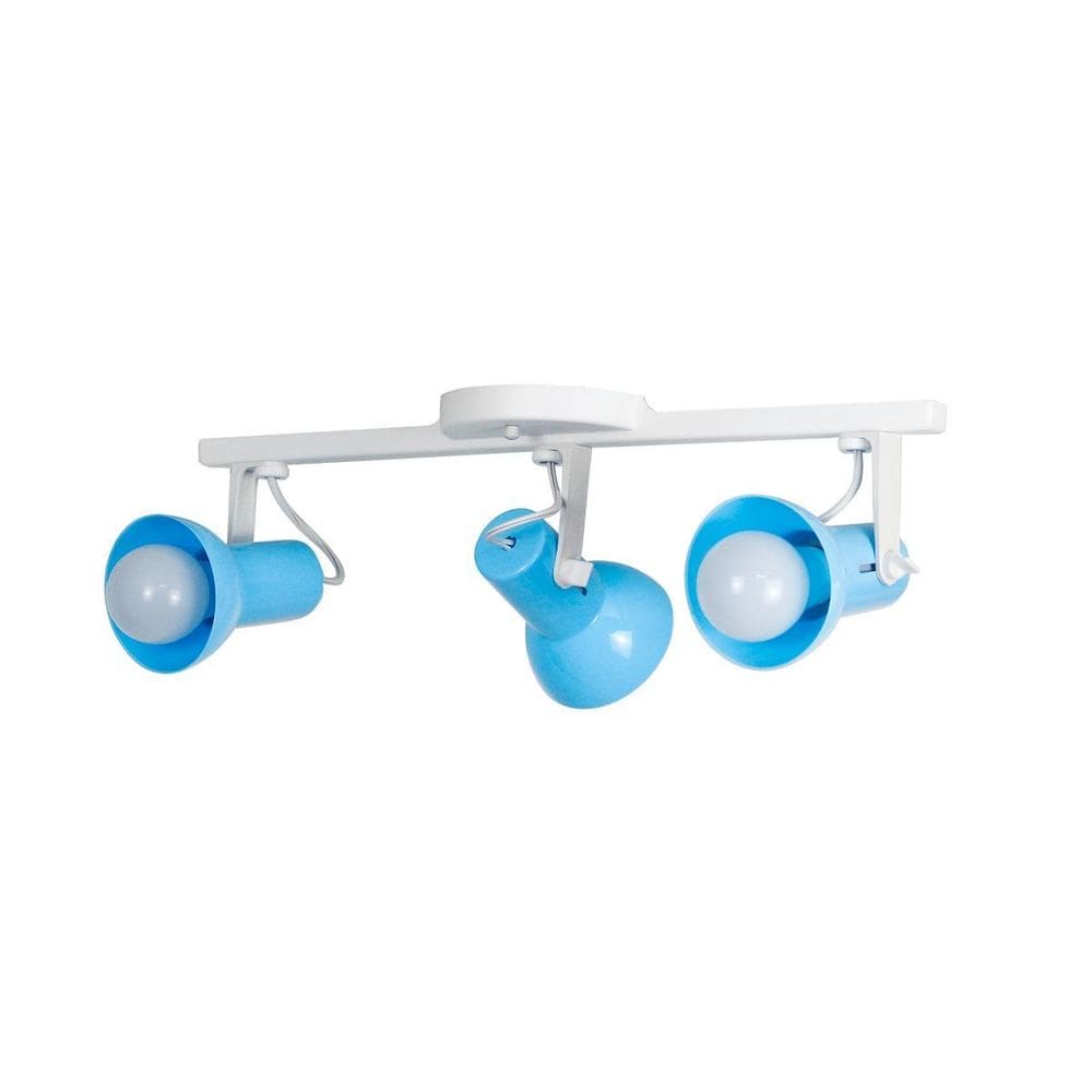 Luminaria Spot Trilho Kids Quarto Infantil Azul 3 Lampadas