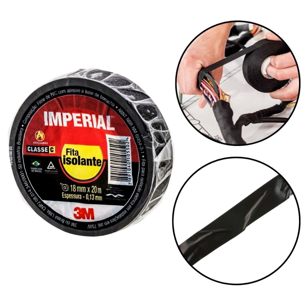 Fita Isolante Imperial 3M 18mm x 20 Metros