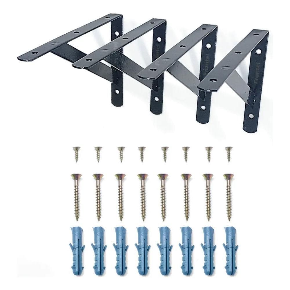 3X 4X Mão Francesa 20Cm Acompanha Kit De Parafuso E Bucha Pr