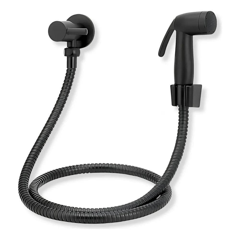 3X Kit Ducha Higienica Preta 1/4 Volta Com Registro Linha Me