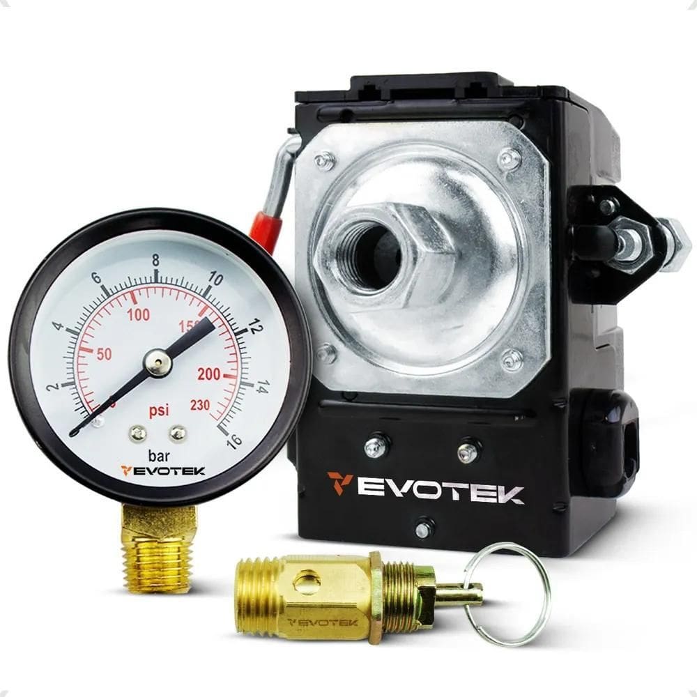 3X Kit Automático 1 Ou 4 Vias Com Manômetro E Válvula Segura