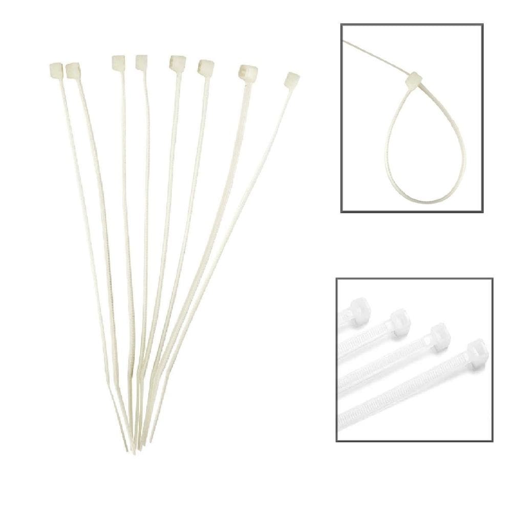 Abraçadeira Nylon 4,8X500Mm C/100 Pcs Fios Cabos - Branco