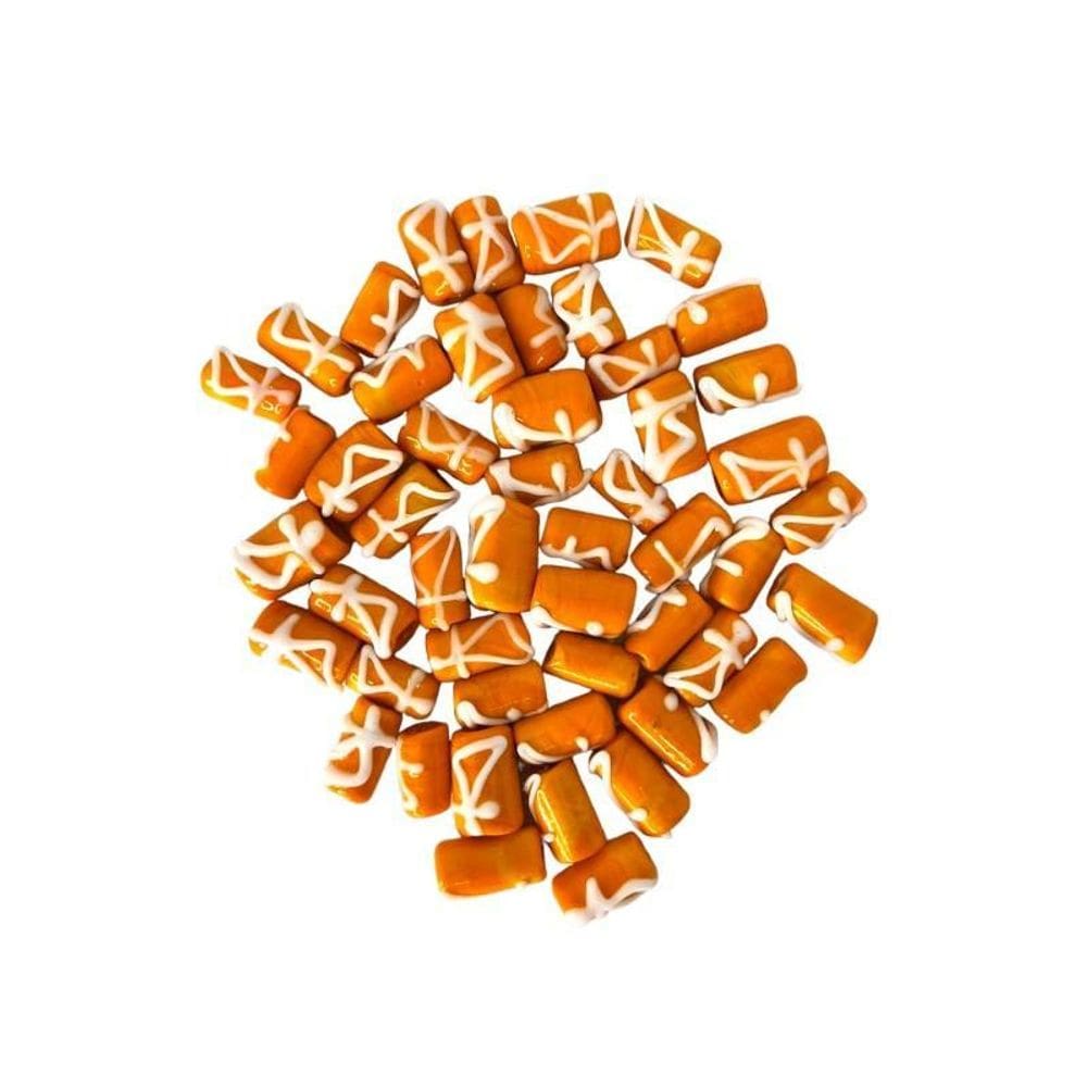 Kit Com 10 Firmas Desenhada 17Mm Ewá Laranja Murano Guias