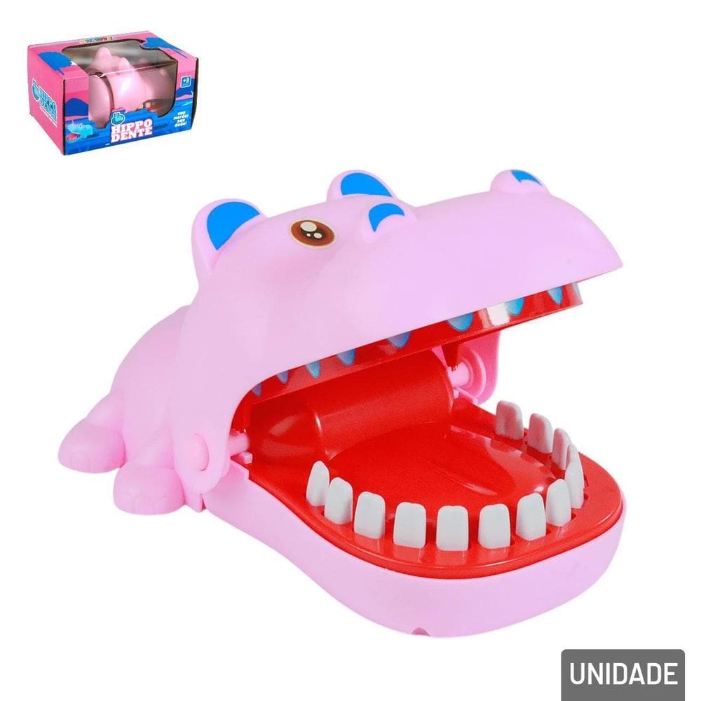 Jogo Hipopótamo Morde Dedo 17cm Rosa - Tudo em Caixa