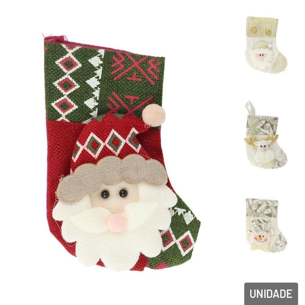 Pendente Bota Figuras Natalinas 17cm Color Natal - Tudo em Caixa