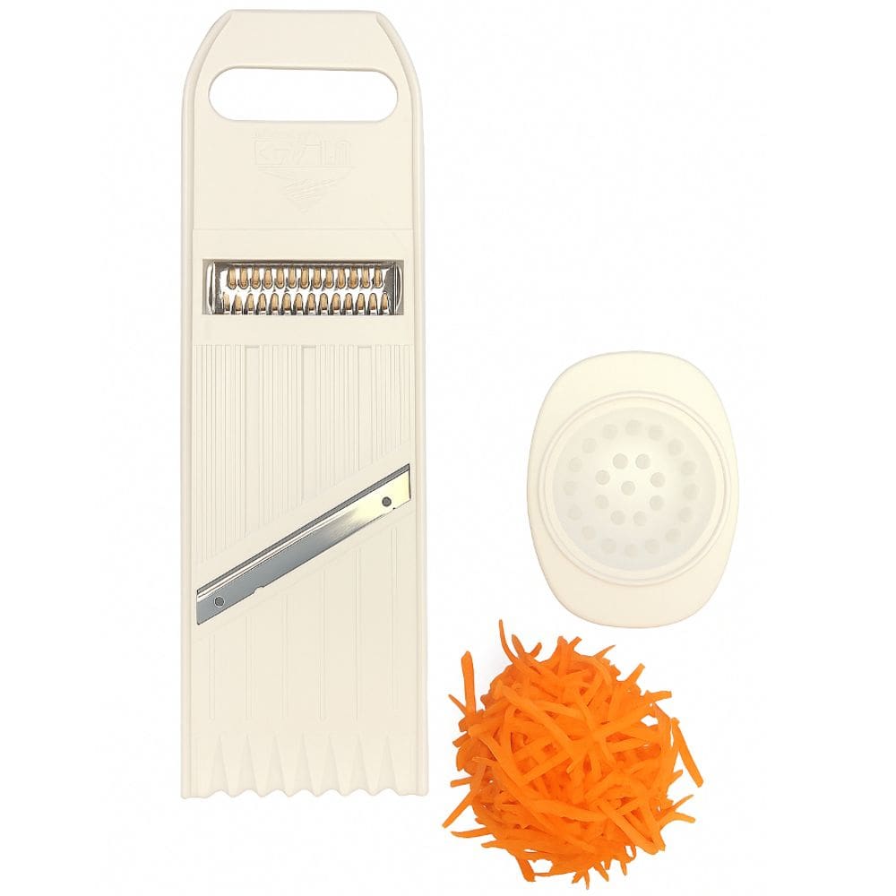 Cortador e Ralador de Legumes e Verduras com Lâminas Inox + Protetor de Mãos Multiuso Cozinha