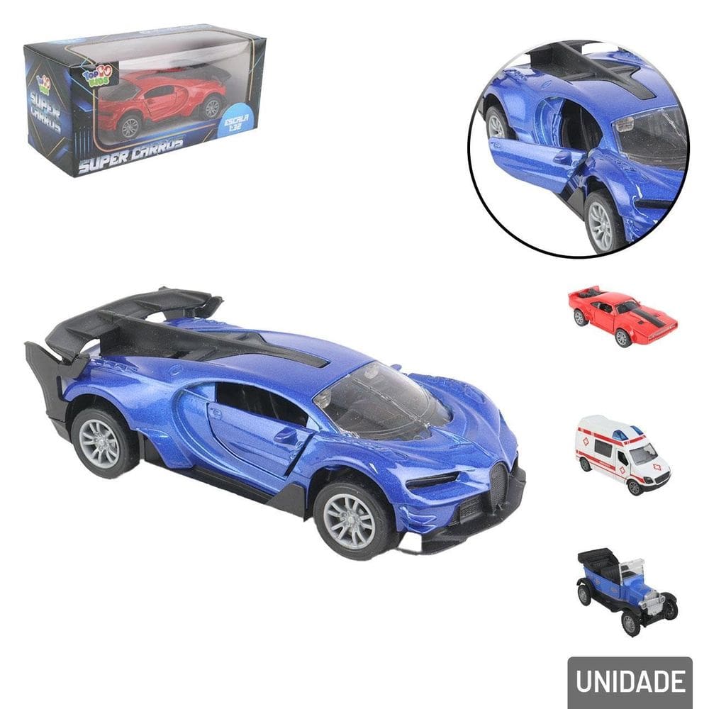 Carrinho de Fricção Metal Super Carros - Tudo em Caixa