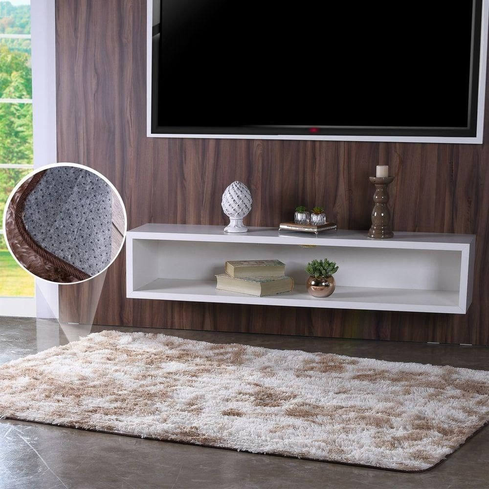 Tapete Fluffy Para Sala 100% Poliester 140x200cm Beige Mescla