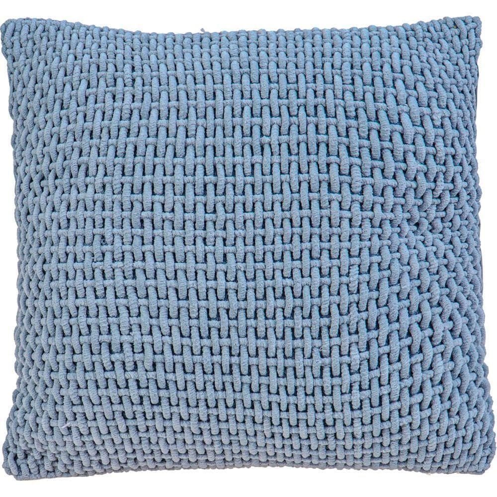 Capa De Almofada Trama New Decorativa 45x45cm 90% Algodão Bruma Azul
