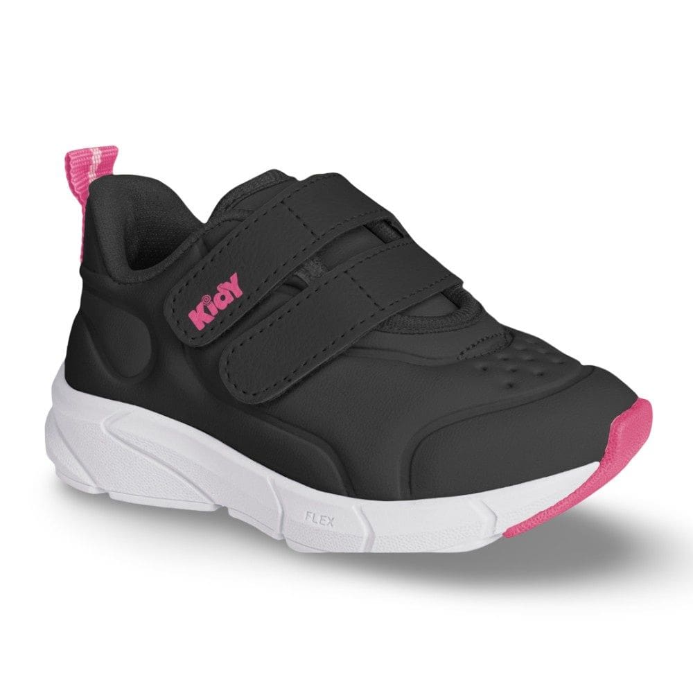 Tênis Infantil Menina Kidy Energy Baby Respitec Preto Magenta
