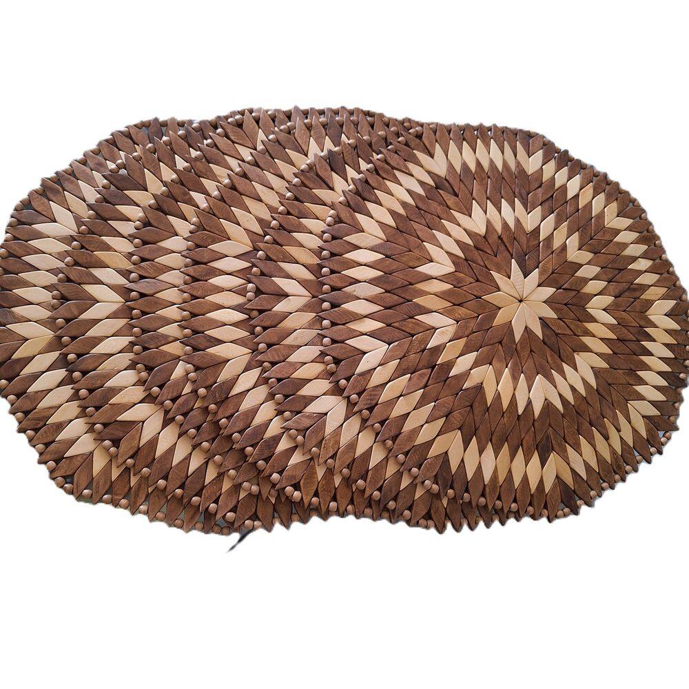 Kit 6 Lugares Americanos de Madeira Clara Redondo, 40cm