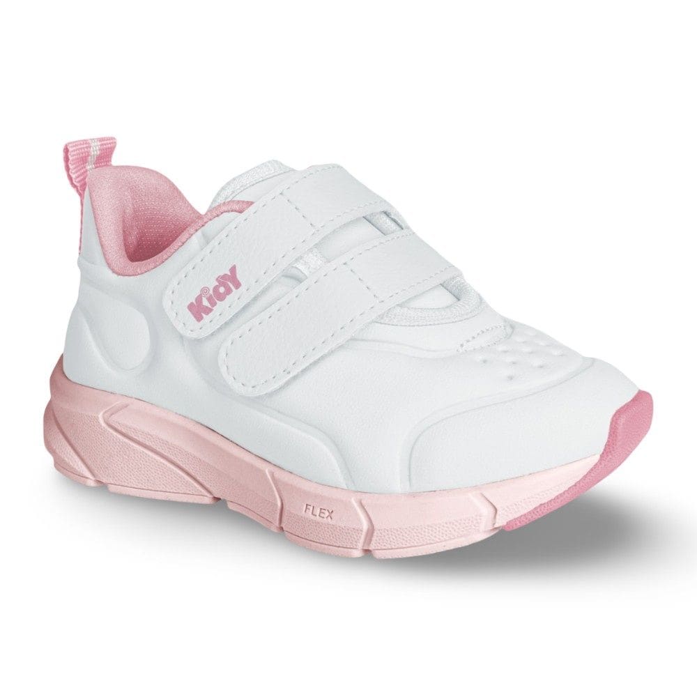 Tênis Infantil Menina Kidy Energy Baby Respitec Branco Rosa