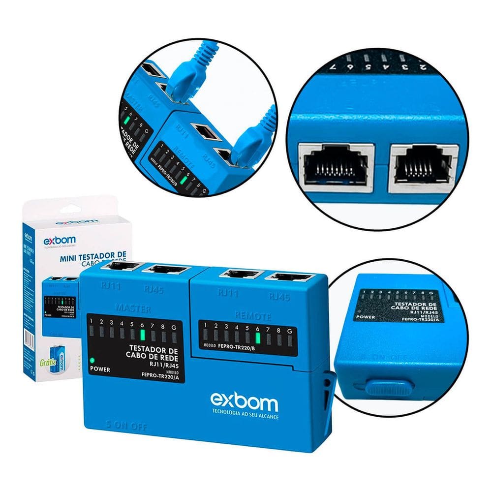 Mini Testador De Cabo De Rede Rj45 E Rj11