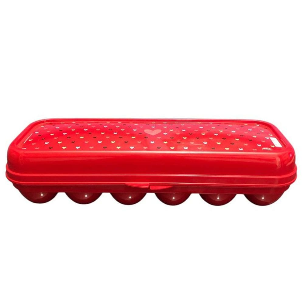 Porta Ovos Dúzia 12 cavidades Vermelho BPA Free