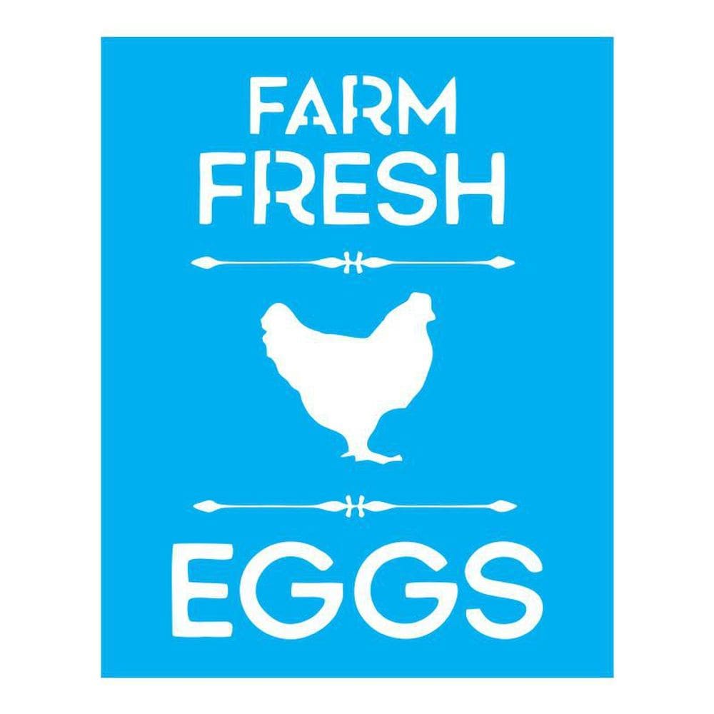 Stencil Tamako Farm Fresh Eggs Fazenda - 20X25Cm - Ref B353