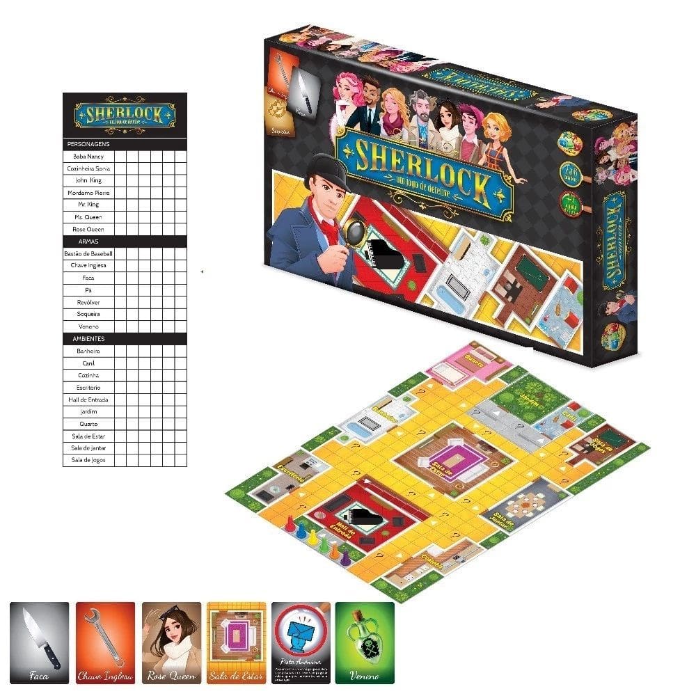 Jogo De Tabuleiro Sherlock Um Jogo De Detetive - GGB