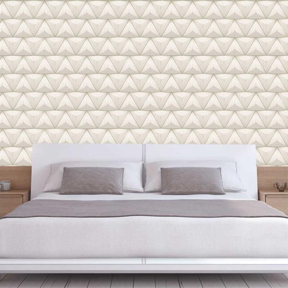 Papel De Parede Geométrico Triângulos 3D Adesivo Sala Quarto