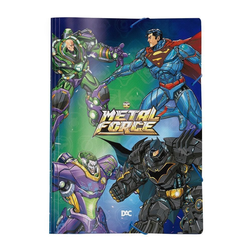 Pasta Aba Elástico Liga Da Justiça Metal Force Azul Dac