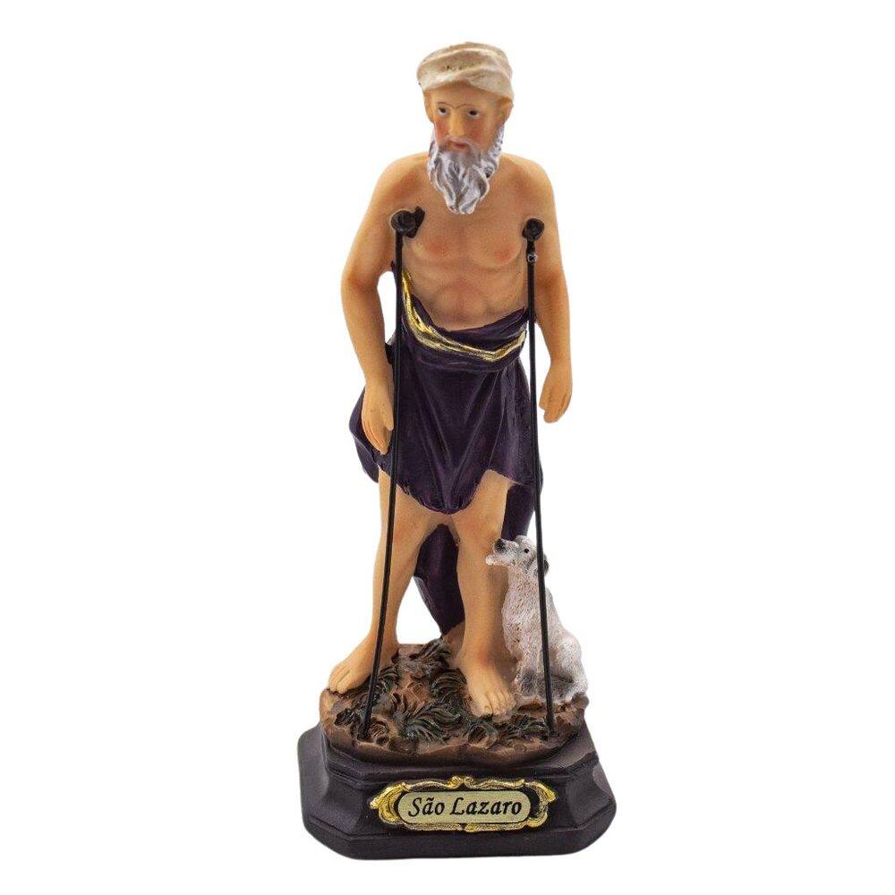 Imagem São Lázaro Importado Resina 12,5 Cm