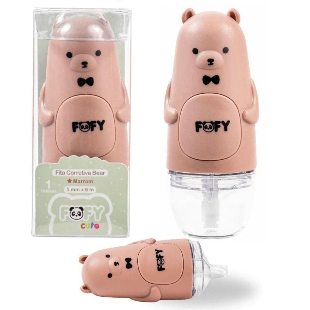 Fita Corretiva Bear Fofinho Cute Marrom - Ff6506 - Fofy