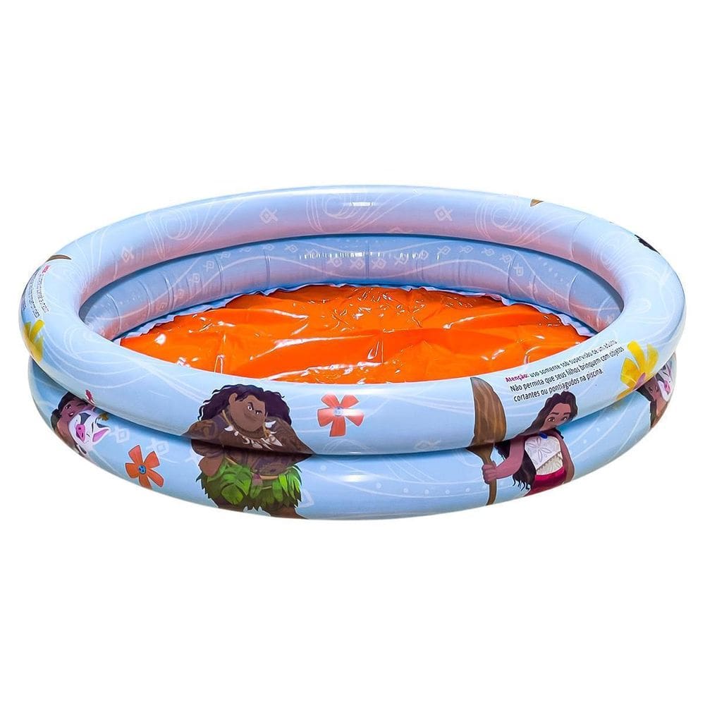 Piscina Infantil Inflável 21L Moana 25 Bolinhas + Bomba