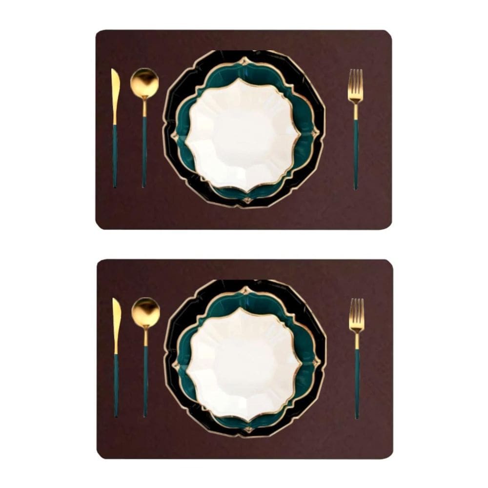 Kit 8 Pçs Jogo Americano Mesa Jantar Sala Restaurante Couro