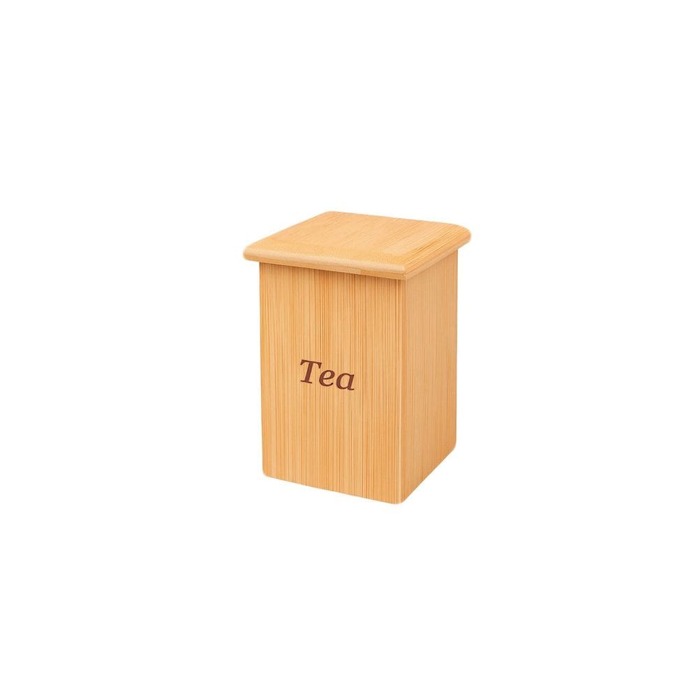 Caixa de Cha Bambu Natural Tampa Organizador Porta Saches