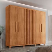 Guarda Roupa Casal Roma 100 MDF 6 Portas e 2 Gavetas com Pes